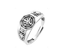 KONFEN Anello Bussola Regolabile Donna, Vichingo Bussola Anelli Regolabile Mignolo Veretta, Vichingo Annelli Regolabili Mignolo Pollice Uncharted Vintage Semplice Moda Gioielleria Regalo Unisex