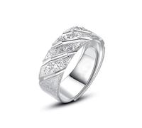 KONFEN Anello da uomo, apertura regolabile, superficie placcata argento, gioielli retrò punk hip hop gotici vintage, regalo di compleanno/Natale unisex per uomo, ragazzo, donna