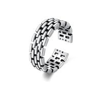 KONFEN Anello da uomo con apertura regolabile con motivo quadrato, vichingo aperto retrò punk hip hop gotico gioielli unisex vintage, regalo di compleanno/Natale per uomini, ragazzi e donne