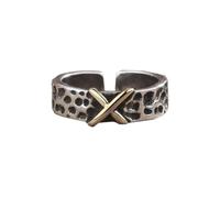 KONFEN Anello da uomo con apertura regolabile, design croce vichinga, gioiello retrò punk hip hop gotico unisex vintage, regalo di compleanno/Natale per uomini, ragazzi e donne