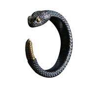 KONFEN Anello Serpente a Sonagli da Uomo, Vichingo Anelli Regolabile Intagliati per Uomo Materiale Ipoallergenico, Vintage Hip Pop Aperti Gothic Punk Classic Unique Texture Gioielli da Uomo, Argento