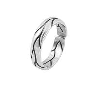 KONFEN Anello Vintage Aperto Regolabile da Uomo, Anello Vichingo con Design Möbiusz/Intertwined Chain/Vine/Crossover Pattern, Materiale Ipoallergenico Argento