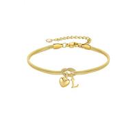 KONFEN Bracciale Donna Nodo Cuore Lettera Iniziale L, Placcato Oro 18K Bracciali Regolabile, Braccialetto D'Amore Dell'Amicizia Minimalista Catena Serpente Braccialetti Gioiello Ragazze Coppia, Oro