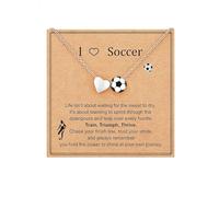 KONFEN Collana Donna, Collana da Calcio, Catena Placcata Oro 14 Carati, Con Accessori a Forma di Cuore, Regalo per Appassionati di Calcio, Gioielli Regalo per Donna, Gioielli Pendenti, Argento