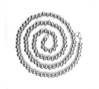 KONFEN Collana Uomo Acciaio Inox, 6mm * 22" Collane di Perline 304 Acciaio Inox, 55cm Catena di Perle Cubana Cuban Chain Catenina Rapper Hip Hop, Retrò Catenella Acciaio Inossidabile Ragazzo