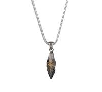 KONFEN Collana Uomo Ciondolo Forma Pietra Desideri, Ciondolo Forma Pietra Desideri Catena, Classico Vintage Regalo Compleanno/Natale/Giornata Ringraziamento, Argento/Grigio, Acciaio al Titanio Lega