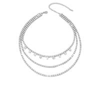 KONFEN donne stratificato collane di strass, scintillante strass pendente collana girocollo, Vintage farfalla/ciondolo borchiato, Boho gioielli regali per l'amante (3 stile, oro/argento)