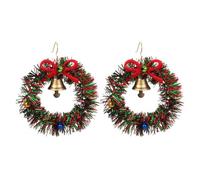 KONFEN Orecchini a Cerchio da Donna, Orecchini in Lega con Forma di Erba Rossa e Verde, Gioielli a Campana in Oro Fortunati per le Donne, Regali di Natale per il Compleanno Della Cartilagine