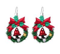 KONFEN Orecchini a Cerchio per le Donne, Orecchini in Lega con Forma di Erba Fortunati Campana Rossa Lampadine Colorate Gioielli, Piercing Cartilagine Compleanno Regali di Natale