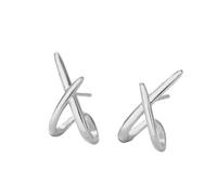 KONFEN Orecchini da donna a forma di croce, orecchini a bottone regolabili con superficie placcata in oro 14 carati Design classico e minimalista Gioielli da donna e ragazza, argento