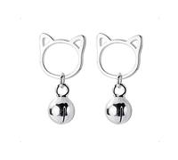 KONFEN Orecchini Gatto Argento 925, Orecchini Gatti Donna Argento con Suonare le Campane, Animali Orecchino Piccoli Elegante Orrichine Piccolo Earrings Nichel Free Anallergici Regali per Ragazze
