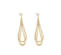 KONFEN Orecchini Pendenti Argento 925, Orecchino Nappina in Argento Sterling Donna con Cubic Zirconi, Orecchino Elegante Orrichine Earrings Nichel Free Anallergici Regali per Ragazze (Oro)