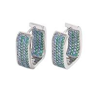 KONFEN Orecchini Pendenti Donna, Orecchini Cerchio Piccoli, Elegante Orecchini Orrichine con Zirconi, Robusto Geometria Orecchini Anallergici Grandi Gioielli Regali per Ragazze (Argento)