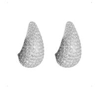 KONFEN Orecchini Teardrop Donna con Cubic Zirconcio - Gioielli Eleganti e Geometrici Argento/Oro