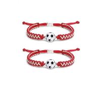 KONFEN Set di 1/2 Braccialetti da Calcio per Bambini, Braccialetti dell'Amicizia Regolabili, Braccialetto Intrecciato da Calcio Regolabile, Regalo di Football per Bambini Sportivi, Adolescenti, G