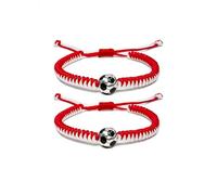 KONFEN Set di 1/2 Braccialetti da Calcio per Bambini, Braccialetti dell'Amicizia Regolabili, Braccialetto Intrecciato da Calcio Regolabile, Regalo di Football per Bambini Sportivi, Adolescenti, B