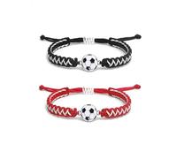 KONFEN Set di 1/2 Braccialetti da Calcio per Bambini, Braccialetti dell'Amicizia Regolabili, Braccialetto Intrecciato da Calcio Regolabile, Regalo di Football per Bambini Sportivi, Adolescenti, J