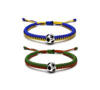 KONFEN Set di 1/2 Braccialetti da Calcio per Bambini, Braccialetti dell'Amicizia Regolabili, Braccialetto Intrecciato da Calcio Regolabile, Regalo di Football per Bambini Sportivi, Adolescenti, D