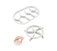 KONFEN Set di 2 stampi per pane, stampi per pane o biscotti, due forme di stampini, stampo 3D in plastica, torte, biscotti di pasta frolla, caramelle, Ramadan, pasticceria, bianchi