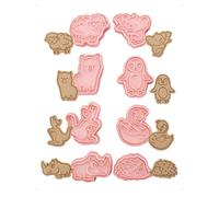 KONFEN Set di 8 formine 3D Animali della giungla Plastica Biscotti, formine per fondente di compleanno Pasticceria Dessert, Pecora Koala Lama Pinguino Canguro Cigno Rinoceronte Riccio