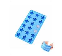 KONFEN Stampo Ghiaccio Silicone 2 Pezzi 36 Cavità 3D Formine A Stella Stampi Senza Coperchio Per Cubetti Di Ghiaccio Riutilizzabili Cocktail Whisky Succhi E Dolci, Blu