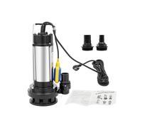 Konfiur Pompa fecale da 1500 W, 36000 L/H, pompa per acqua sporca, 2 HP, pompa sommersa per acque reflue, con max galleggiante. Corsa (testa): 72", 22 m max.Q:36 M³/H