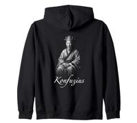 Konfuzius Antico Filosofo Cinese Ritratto Felpa con Cappuccio