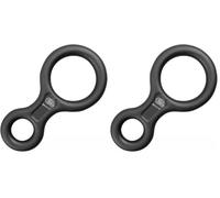 Kong. 8 Classic - Discensore in Alluminio. Controllo Fluido della Discesa. Per Corde 9-12mm. Leggero e Resistente. Made in Italy. Certificato EN 15151-2 UIAA. Peso 110g. Nero (Confezione da 2)