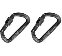 Kong. Argon S. Moschettone Compatto in Alluminio con Ghiera a Vite per Arrampicata. Scorrimento Fluido della Corda. Sistema Keylock. Made in Italy. EN 362/B, EN 12275/B. Peso 43g. Nero.