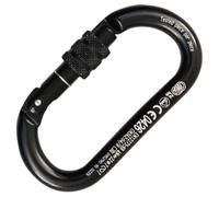 Kong Italy Oval Alu Classic Screw Sleeve, Moschettone Ovale in Alluminio, Nero