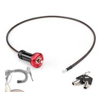 KONG MING CAR Lucchetto per bicicletta - Serratura per manubrio nascosta, lucchetto per sci leggero e portatile, adatto per bicicletta, scooter e scooter elettrico con borsa (rosso)