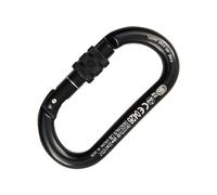 Kong Italy Oval Alu Classic Screw Sleeve, Moschettone Ovale in Alluminio, Nero
