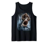 Kong Oh Shark Jumping out of Water Opera d'Arte per Gli Amanti dell'Oceano Canotta