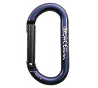 Kong. Oval Straight Gate. Moschettone in Alluminio ad Alta Resistenza. Sistema Keylock. CE EN 12275 UIAA. Peso 60g. Colore Blu/Nero