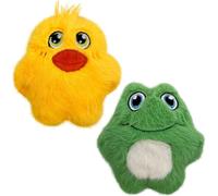 KONG Snuzzles Kiddos Mini giocattolo per cani di taglia extra piccola, morbido peluche che cigola, per cani di piccola taglia e cuccioli (combinazione rana/anatra)