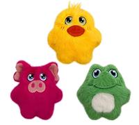 KONG Snuzzles Kiddos Mini giocattolo per cani di taglia extra piccola, morbido peluche che cigola, per cani di piccola taglia e cuccioli (combinazione rana/maiale/anatra)