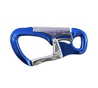 Kong. Tango. Moschettone per Ferrata. Doppia Sicurezza contro Aperture Accidentali. Resistente 33 kN, Certificato CE EN 362/T UIAA. 1 Unità. Peso 130g. Colore blu/lucido