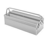 KONGKUNI Cassetta degli attrezzi in metallo, pieghevole a sbalzo da 53,3 cm, a 2 strati, 3 vassoi, multifunzione, portatile, organizer per attrezzi per casa, fabbrica, magazzino, riparazione officina