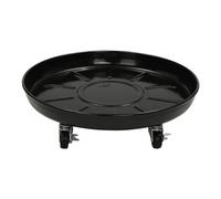 KONGKUNI Supporto rotondo per piante da 40,6 cm, con ruote bloccabili, confezione da 3 pezzi, 250 kg, resistente, per interni ed esterni, grande carrello per vasi da fiori, vassoio rotondo in metallo