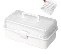 Kongming 32 cm valigetta fai da te per bambini, 3 ripiani multiuso con coperchio, scatola per piccoli oggetti, organizer, scatola da cucito, valigetta medica, cassetta degli attrezzi, valigetta da