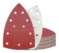 KONGMING 50 Pezzi Carta Vetrata per Levigatrice Grana 80 Carte Abrasive 11 Fori per Levigatrice Orbitale