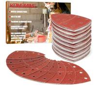 KONGMING Carta Vetrata per Levigatrice 100 Pezzi 11 Fori Grana 40 60 80 100 120 180 240 320 400 600 per Levigatrice Orbitale