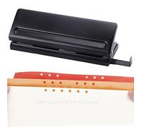 Kongming Foratrice per carta in metallo Spaziatura regolabile Perforatrice 6 fori Bucatrice per fogli A4, A5, A3, A6, B3, B4, B5, B6, B7 - Capacità di perforazione di 8 fogli