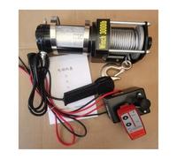 KONGMM Avvolgicavo Elettrico, 2000lb-3000lb 12V 24V Argano Elettrico Portatile for Auto, Camion, chiatta, rimorchio, utensile Manuale, Fune di Acciaio(50010053-01 3000 24V)