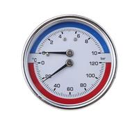 KONGMM Manometro Pressione Acqua, Termomanometro Temperatura e manometro a Caldaia 0-120 ℃ 0-10 Bar Gamma di misurazione-Raccordo for di Riscaldamento a Pavimento per Aria Acqua Olio Gas