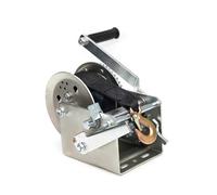 KONGMM Verricello Manuale 2 Argano a Mano a Doppia velocità 3200LBS con argano for rimorchio con Freno a Mano for Barca con Cinghia in Tessuto per Barche Auto