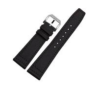 KONGNY 20mm 21mm 22mm Cinturino in Tessuto di Tela di Nylon Cinture per Orologio da Polso con Cinture Nere Verdi, Black Siververy, 21mm