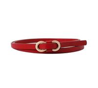 KONGNY Cintura Da Donna Cinture Sottili Cintura In Morbida Pelle Cintura Regolabile Con Fibbia In Metallo, 5 rosso