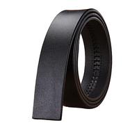 KONGNY Cintura di Cuoio Cintura a Fibbia Automatica Senza Fibbia Cintura in Pelle Genuina per Uomini Senza Fibbia 3,5cm, Nero, 115cm