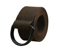 KONGNY Cintura Tattica Da Uomo In Tela Cintura Con Fibbia A Doppio Anello Cintura Femminile In Tela Casual, Caffè, 130cm